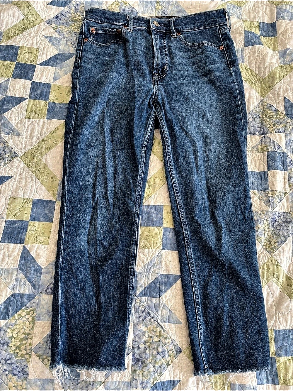 Gap Vintage Slim High Rise High Rise Straight Leg Jeans Blue